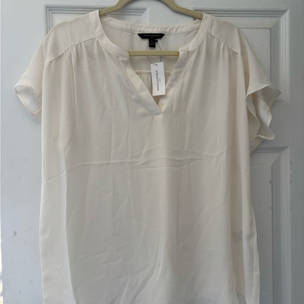 NWT Banana Republic Ivory Blouse L